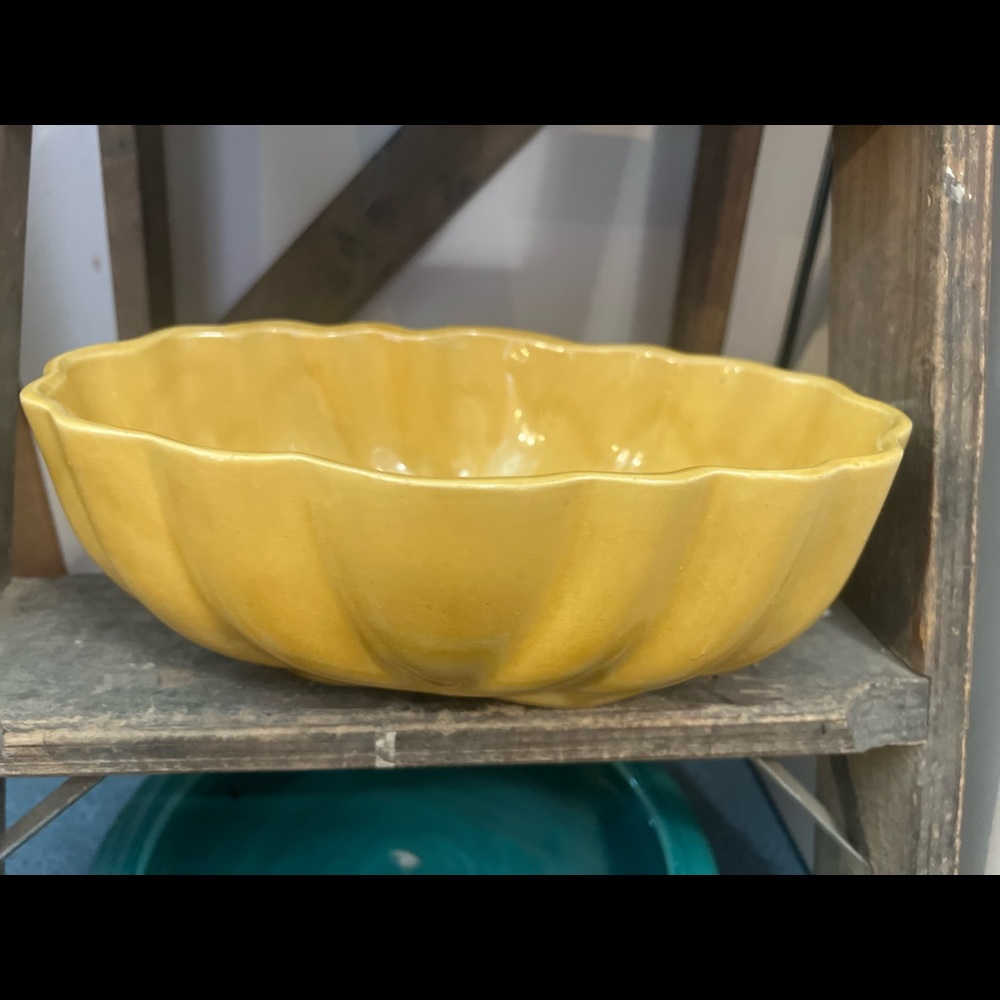 Cookson pottery Planter mustard yellow